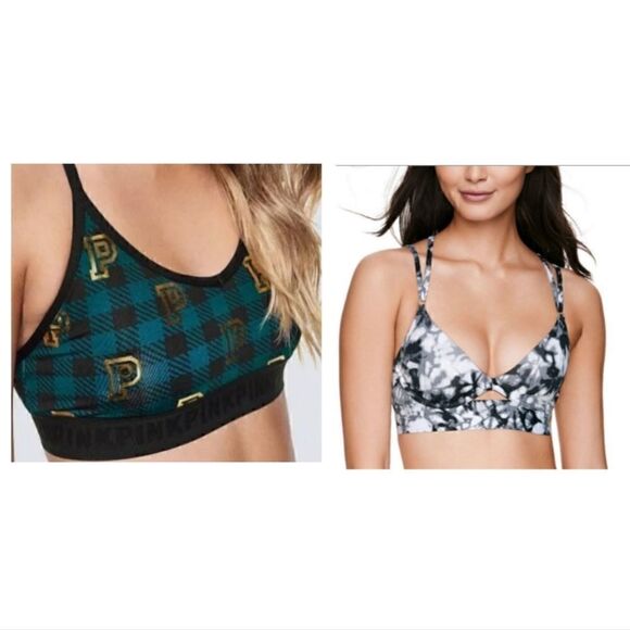 NWOT BUNDLE Victoria's Secret PINK Bonded Scoop Push-Up Bra XS - Picture 1 of 15